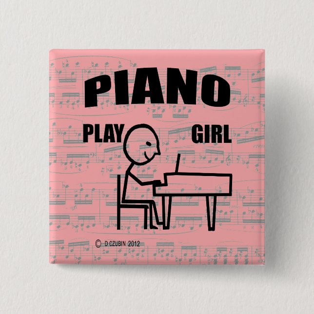 Piano Play Girl Knapp (Framsida)