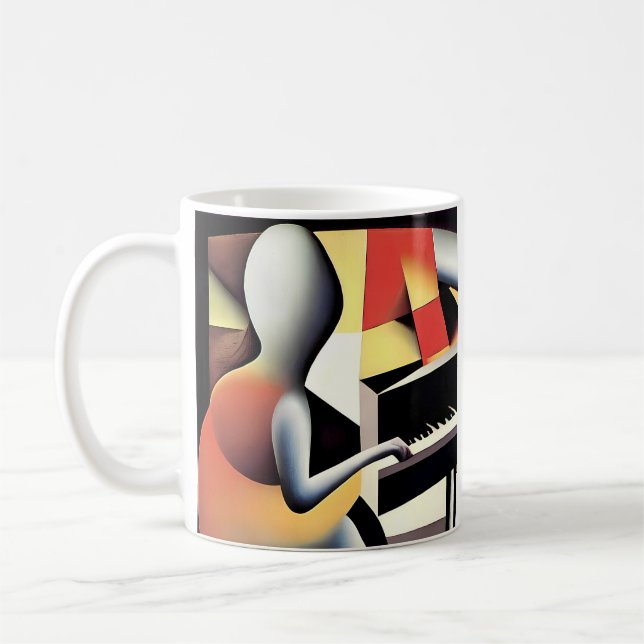 Piano Player - Airbrush Art Kaffemugg (Vänster)