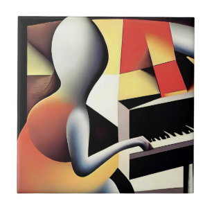 Piano Player - Airbrush Art Kakelplatta