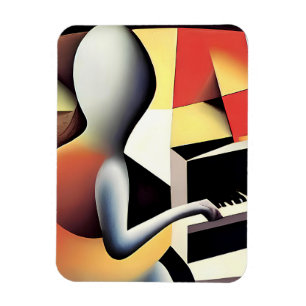Piano Player - Airbrush Art Magnet