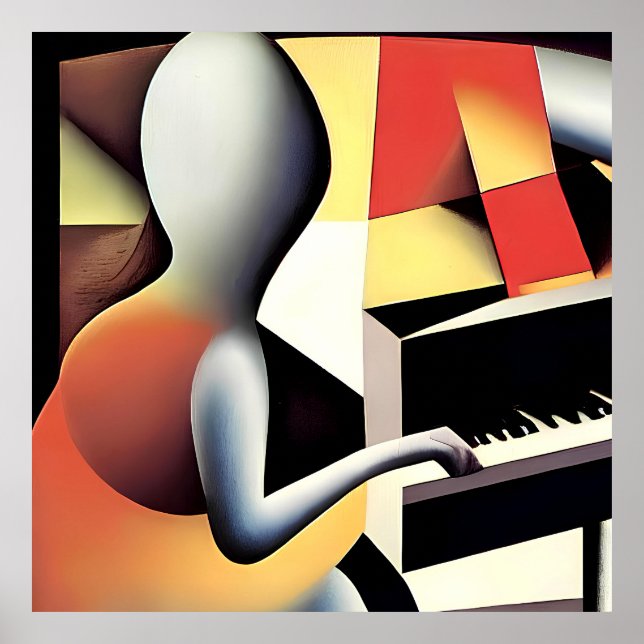 Piano Player - Airbrush Art Poster (Framsidan)