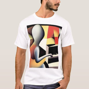 Piano Player - Airbrush Art T Shirt