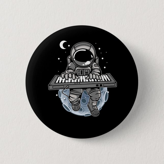 Piano Player Astronaut Music Instrument Cosmonaut Knapp (Framsida)