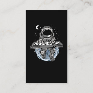 Piano Player Astronaut Music Instrument Cosmonaut Visitkort