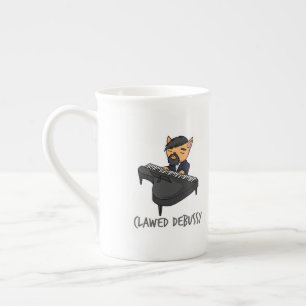 Piano Player Cat Pun-Roligt Gift Benporslin Mugg