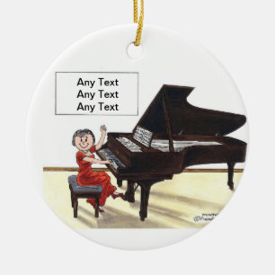 Piano Player - Female Julgransprydnad Keramik