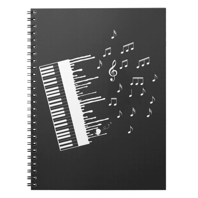 Piano Player Flies Musik noter Bird Pianist Anteckningsbok (Framsidan)