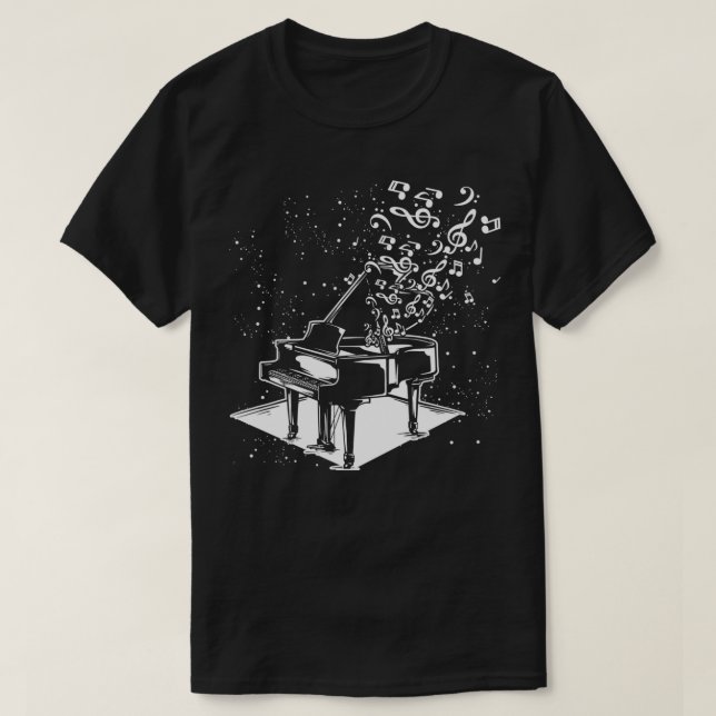 Piano Player Gift Idea Pianist Musician Music Note T Shirt (Design framsida)