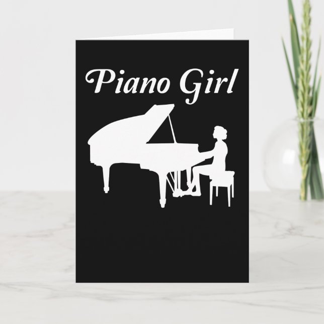 Piano Player Grand Piano Pianist Women Girls Gift Kort (Framsida)