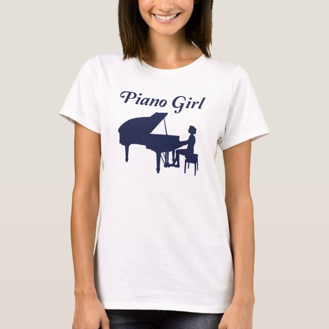 Piano Player Grand Piano Pianist Women Girls Gift T Shirt (Framsida)