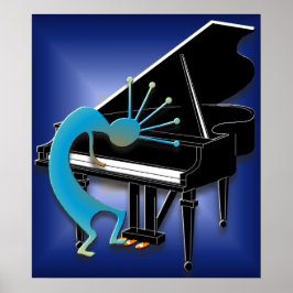 Piano Player i Midnight Blue Poster