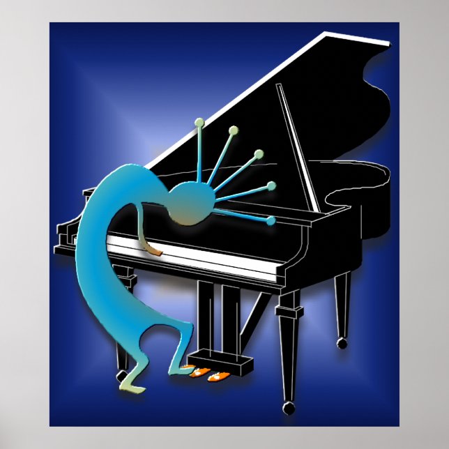Piano Player i Midnight Blue Poster (Framsidan)