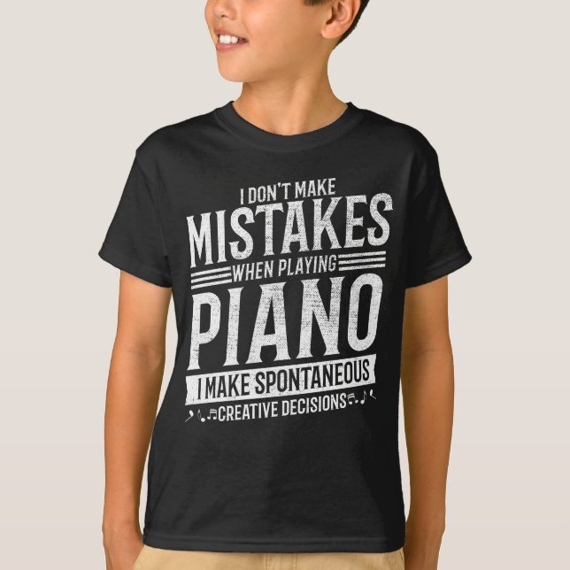 Piano Player Musical Instrument Music Pianist T Shirt (Framsida)