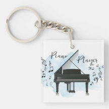 Piano Player Musician Keychain