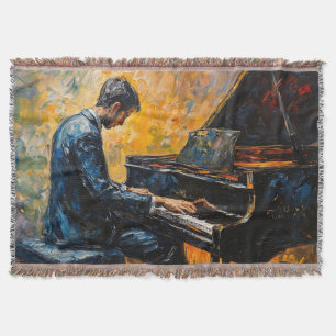 Piano Player - Oljemålning Filt