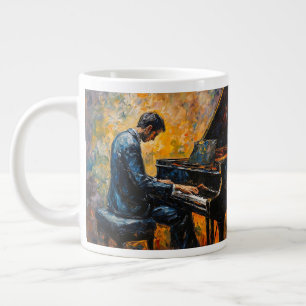 Piano Player - Oljemålning Jumbo Mugg
