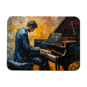 Piano Player - Oljemålning Magnet