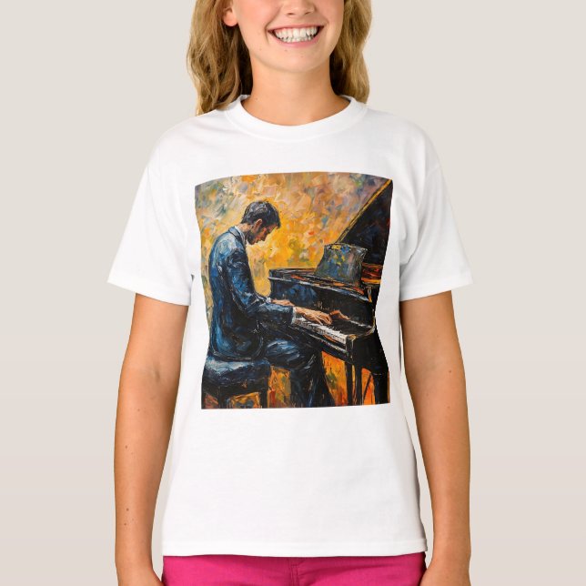 Piano Player - Oljemålning T Shirt (Framsida)