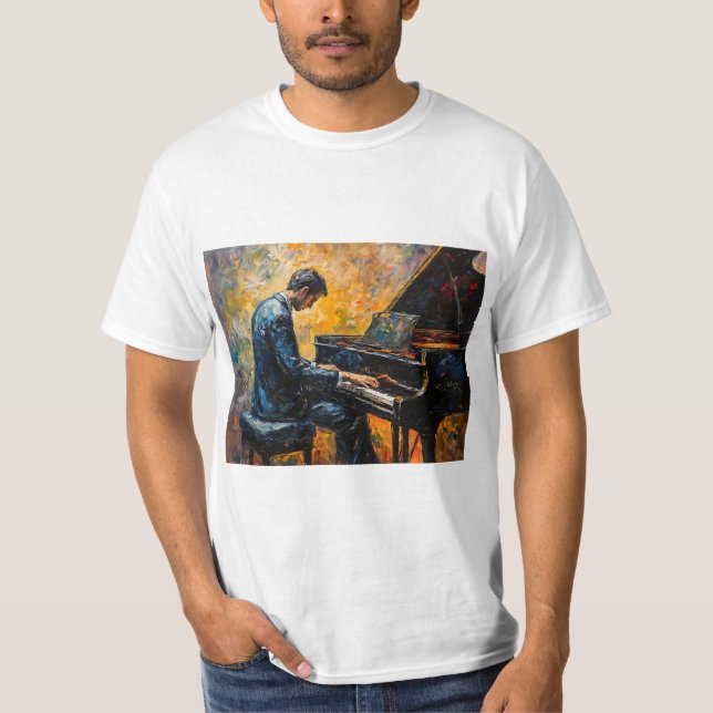 Piano Player - Oljemålning T Shirt (Framsida)