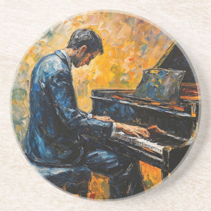Piano Player - Oljemålning Underlägg