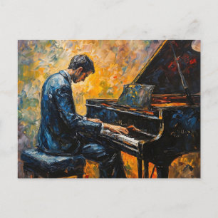 Piano Player - Oljemålning Vykort