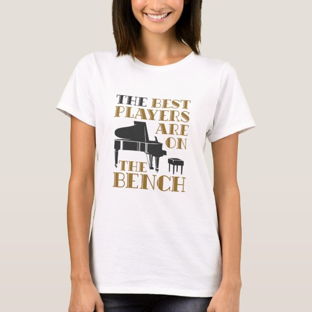 Piano Player Pianist Bästa spelare på franska T Shirt (Framsida)