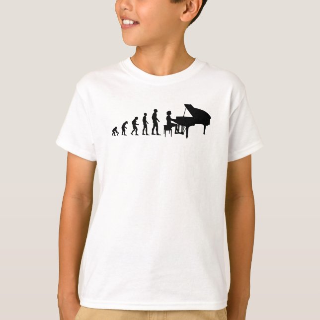 Piano Player Pianist Evolution Women Girls Gift T Shirt (Framsida)