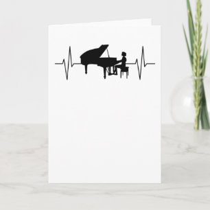 Piano Player Pianist Heartslag Women Girls Gift Kort