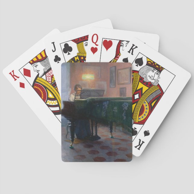 Piano Player (Pianist) (kvinnlig musiker) Casinokort (Baksidan)