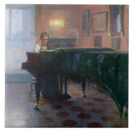 Piano Player (Pianist) (kvinnlig musiker) Kakelplatta
