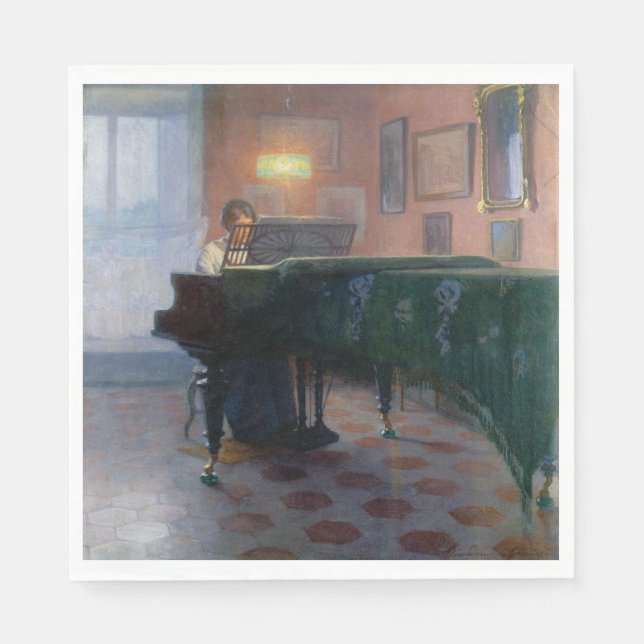 Piano Player (Pianist) (kvinnlig musiker) Pappersservett (Framsidan)