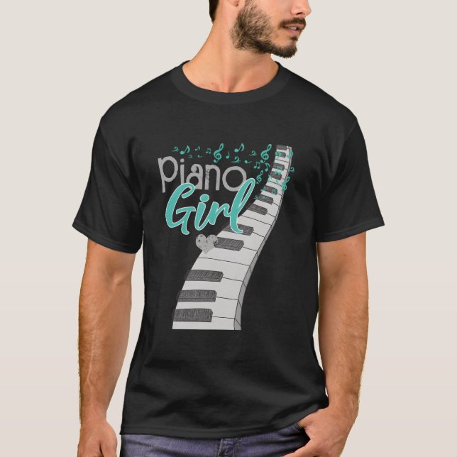 Piano Player Pianist Piano Music T Shirt (Framsida)