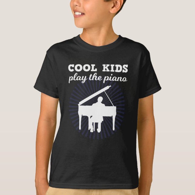 Piano Player Piano Kids luddig citattecken T Shirt (Framsida)