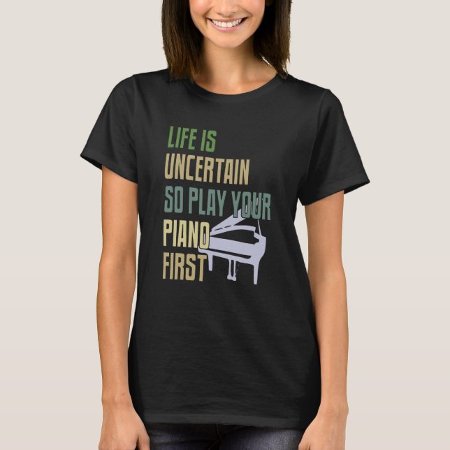 Piano Player Retro Style T Shirt (Framsida)