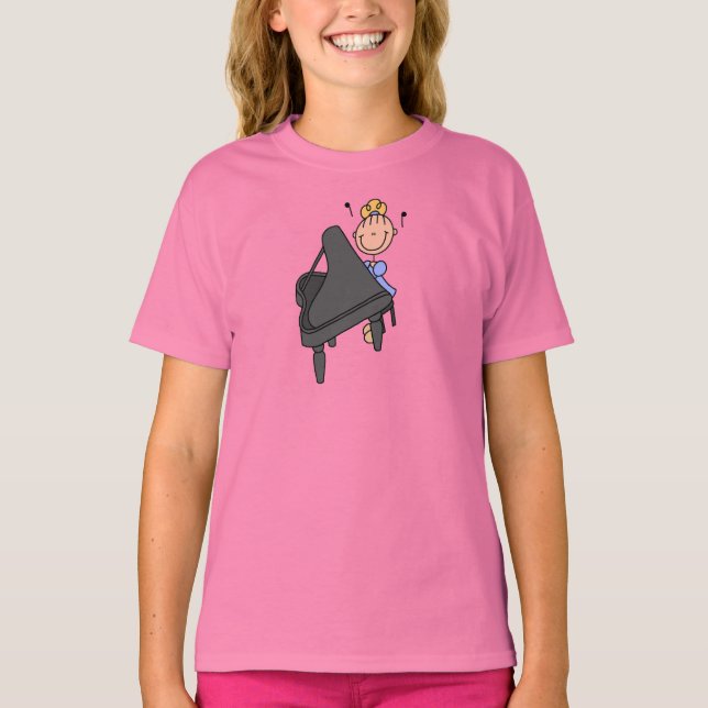 Piano Player Stick figur Shirt T-shirt (Framsida)