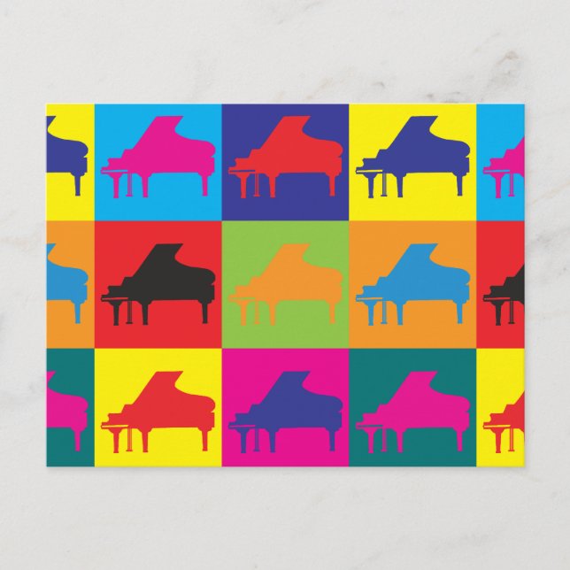 Piano Pop Art Vykort (Framsida)