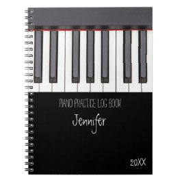 Piano Practice Log Bok Anteckningsbok