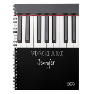 Piano Practice Log Bok Anteckningsbok