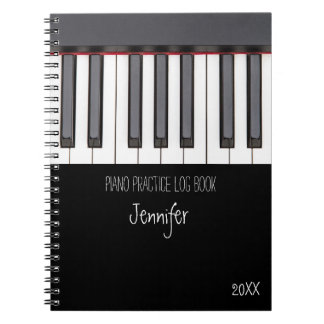 Piano Practice Log Bok Anteckningsbok