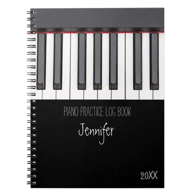 Piano Practice Log Bok Anteckningsbok (Framsidan)