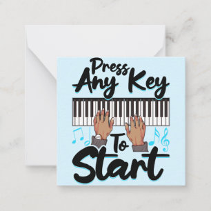 Piano Press any Nyckel to Star Pianist Student Tea Anteckningskort