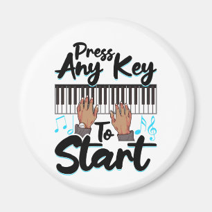 Piano Press any Nyckel to Star Pianist Student Tea Magnet