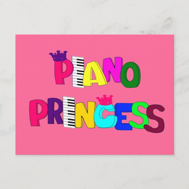 Piano Princess Card Vykort (Framsida)