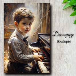 Piano Prodigy Vintage Charm Decoupage