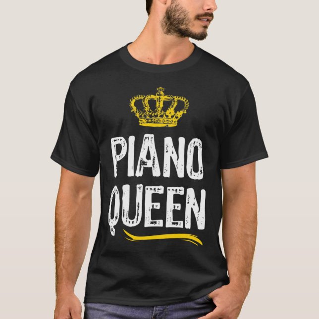 Piano Queen Women Girls Player Coola Pianist T Shirt (Framsida)