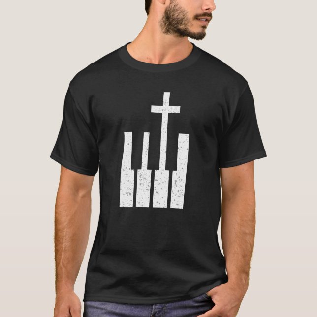 Piano-religionsmusiker T Shirt (Framsida)