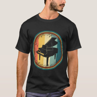 Piano Retro Vintage 70- och 80-tals spelande piani T Shirt