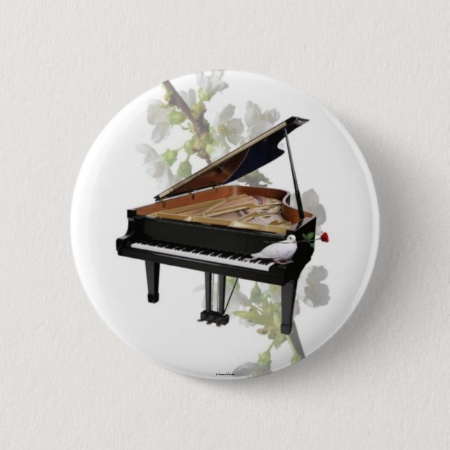 Piano-Romantic Music- Button Knapp (Framsida)