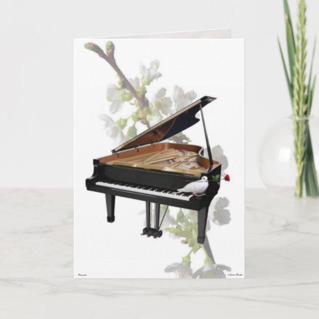 Piano-Romantic Music-Card Kort (Framsida)