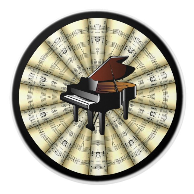 Piano~ rullade notblad~-svart, eller några färgar knopp (Framsidan)